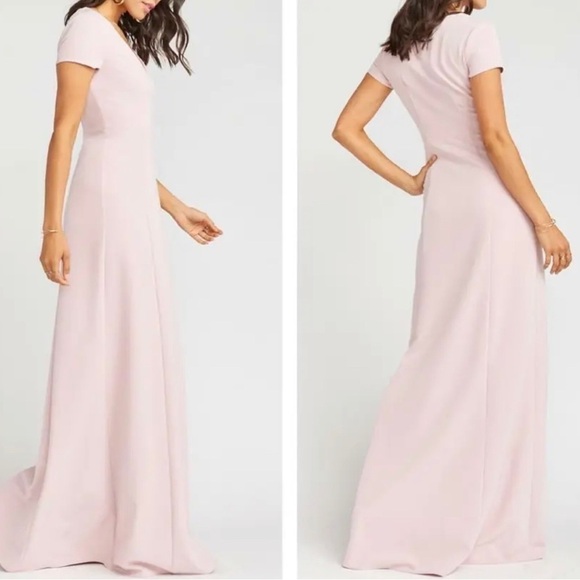 Show Me Your MuMu Geneva Gown Long Maxi Dress size Medium blush Pink bridesmaid - Picture 4 of 12
